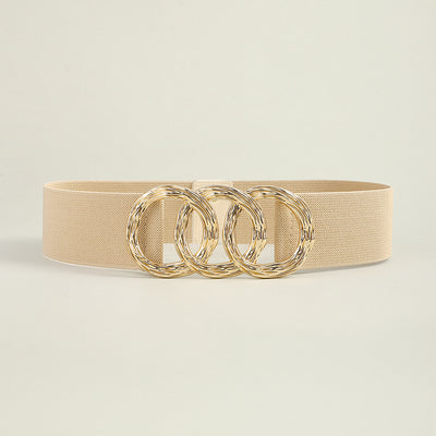 Cinturón Ancho Geométrico para Mujer con Hebilla Circular - Ideal para Trajes y Vestidos - Image 25