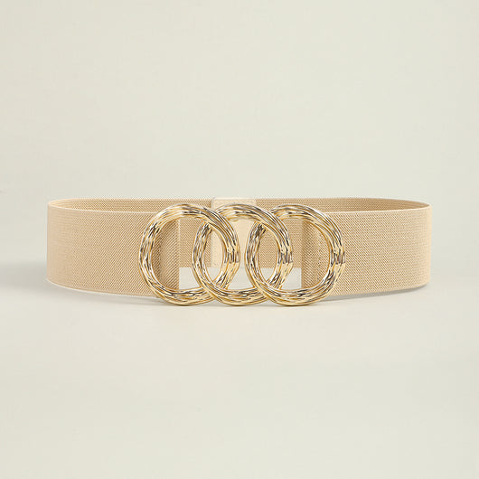 Cinturón Ancho Geométrico para Mujer con Hebilla Circular - Ideal para Trajes y Vestidos - Image 25