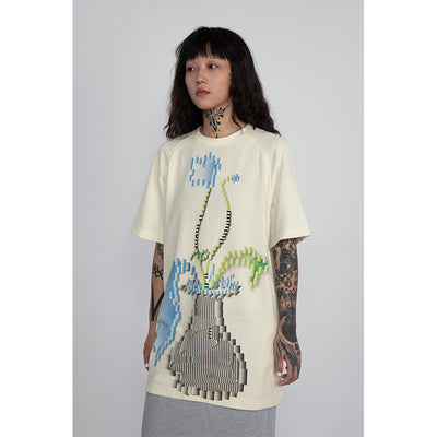 Camiseta Manga Corta Estampado Jarrón Digital para Mujer - Image 10