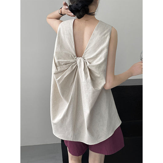 Blusa Suelta sin Mangas Largo Medio - Image 3