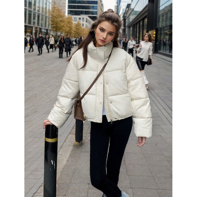 Chaqueta Acolchada de Cuero Desechable Invierno Europea y Americana - Image 4