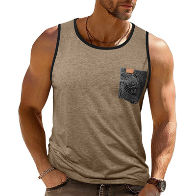 Camiseta Deportiva Suelta sin Mangas con Bolsillos y Estampado - Image 8