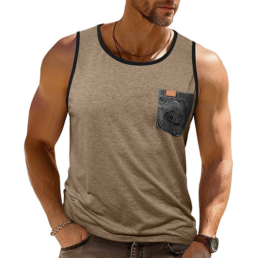 Camiseta Deportiva Suelta sin Mangas con Bolsillos y Estampado - Image 8