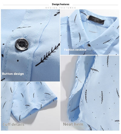 Camisa Manga Corta Slim Fit Estilo Coreano para Hombre - Image 9