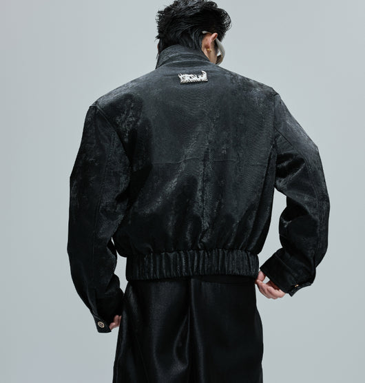 Chaqueta Corta Cuello Mao Bordada para Otoño - Image 17
