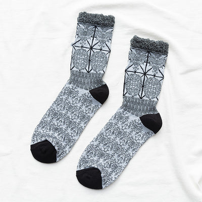 Calcetines Étnicos Retro con Estampado Floral para Mujer - Image 7