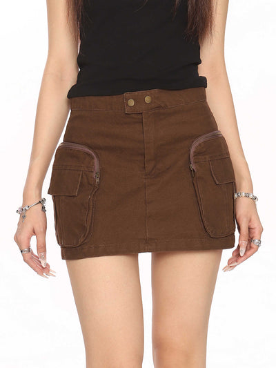 Falda de Trabajo Estilo Distressed con Bolsillos Tridimensionales - Image 11