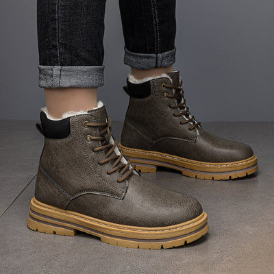 Botas Vaqueras Western para Hombre Invierno Cálidas Suela Gruesa Estilo Retro - Image 10