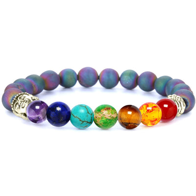 Pulsera de Chakras con Piedra Volcánica y Ojo de Tigre - Equilibrio y Protección - Image 12