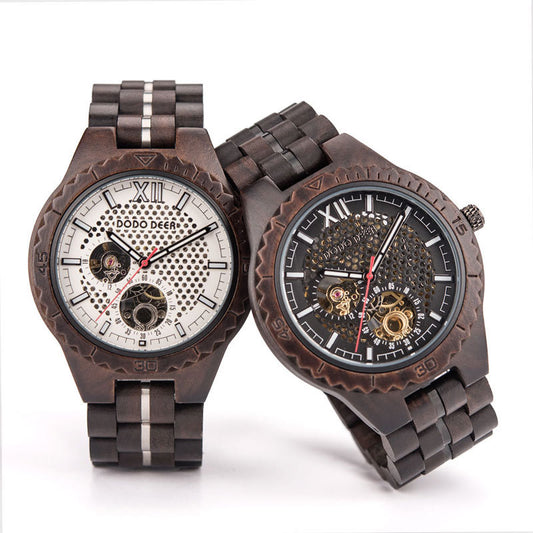 Reloj Mecánico de Madera para Hombre