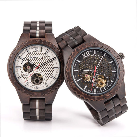 Reloj Mecánico de Madera para Hombre
