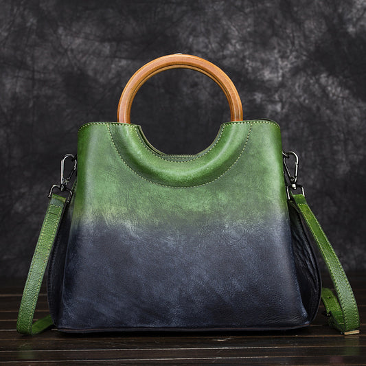 Bolso de Cuero Gamuza Pintado a Mano - Diseño Retro Artesanal - Image 2