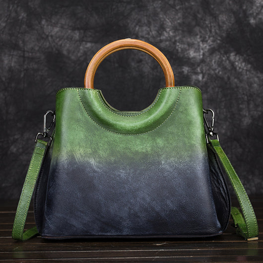 Bolso de Cuero Gamuza Pintado a Mano - Diseño Retro Artesanal - Image 2