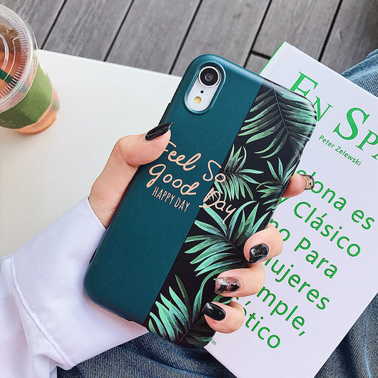 Funda para Celular con Diseño de Hoja de Plátano Entrelazada