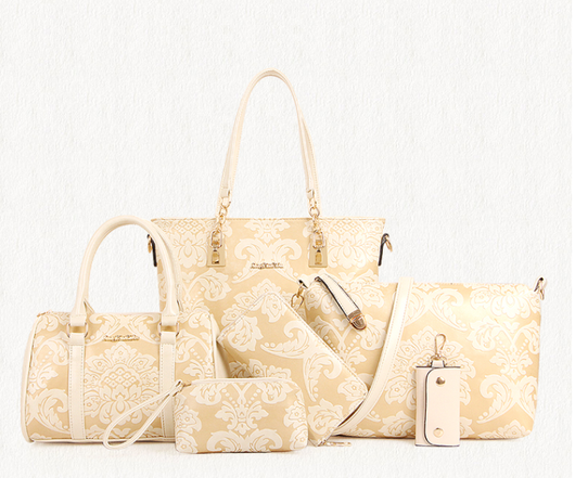 Bolsa Mensajera Rose con Relieve Floral - Set 6 Piezas para Mamá
