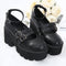 Zapatos de Tacón Grueso Punta Redonda para Mujer