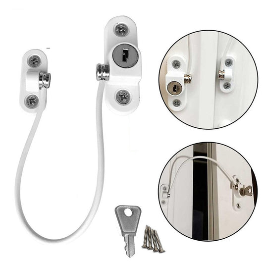Cerradura de Seguridad para Ventanas con Cadena - Protector Multifuncional para Bebés y Hogar