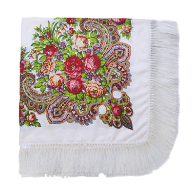 Pañuelo Floral Retro con Flecos para Mujer - Image 5