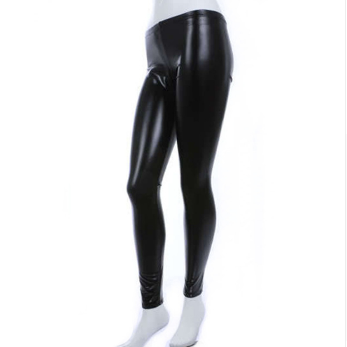 Leggins de Cuero Brillante con Textura Metálica - Estilo Punk Nightclub - Image 2