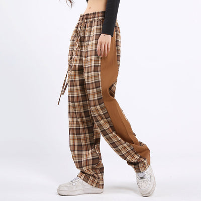 Pantalón Casual Recto con Cintura Elástica y Detalles en Cuadros - Image 11