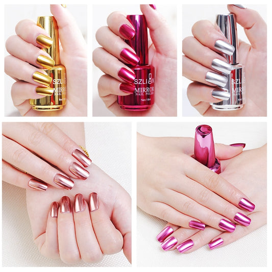 Esmalte de Uñas Efecto Espejo Acero Inoxidable