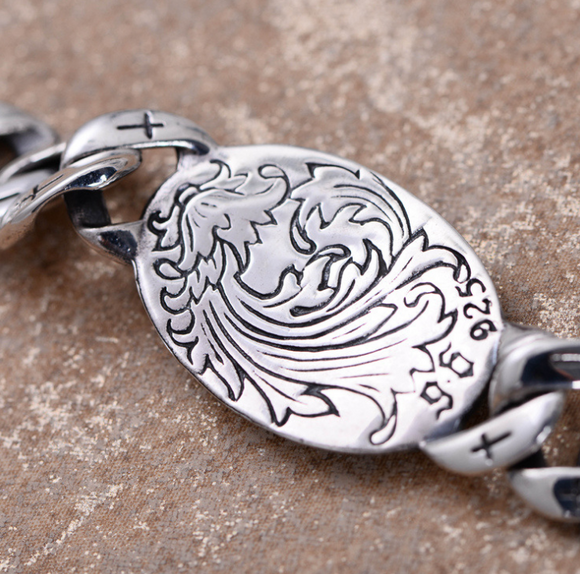 Pulsera de Plata 925 Ojo de Dios con Fénix Vintage y Cruz - Diseño Punk Masculino