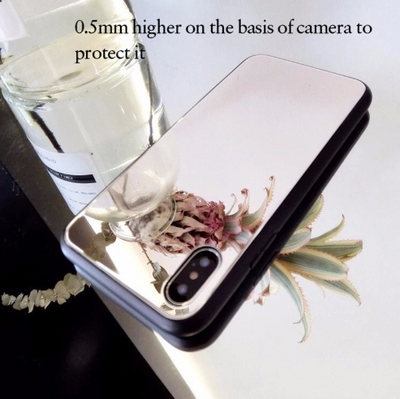 Funda Espejo para iPhone X, 7/8 Plus - Carcasa de Cristal para Selfies y Maquillaje - Image 2