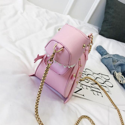 Bolso Bandolera Dinosaurio Cuero con Cadena - Mini Cartera Crossbody para Mujer - Image 7