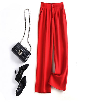 Pantalones Anchos de Cintura Alta en Gasa - Estilo Casual Elegante - Image 12