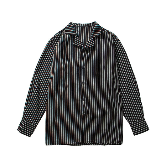 Camisa Rayada Holgada de Manga Larga Estilo Coreano Casual - Image 12