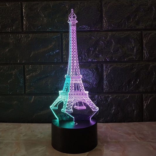 Lámpara 3D Torre Eiffel con Luz Nocturna Táctil y Colores Cambiantes - Image 2