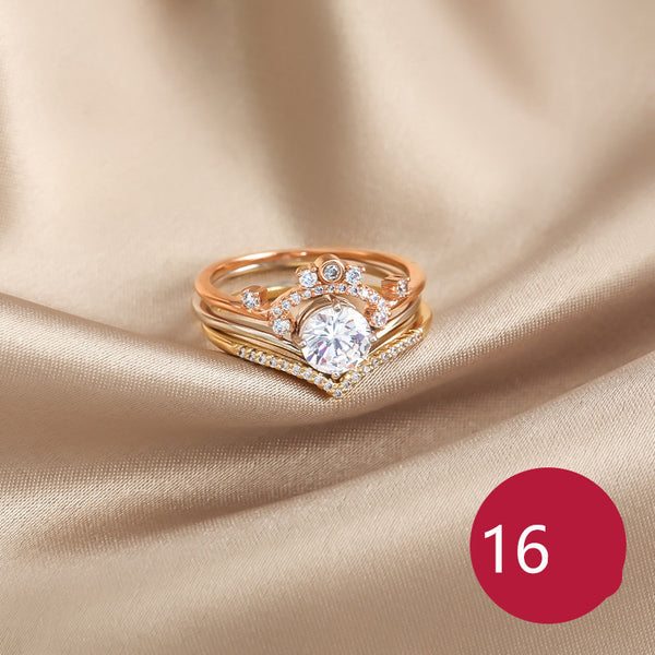 Anillo de Tres Piezas Elegante