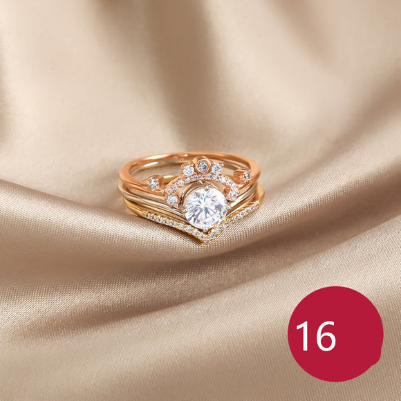 Anillo de Tres Piezas Elegante