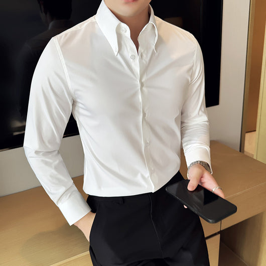 Camisa Manga Larga Talla Grande sin Planchado - Comodidad Profesional
