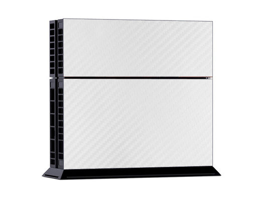 PS4 console and two controllers with a tan and beige carbon fiber sticker applied, featuring a woven pattern. - Image 2