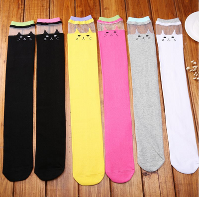 Calcetines Estampados con Diseño de Gato