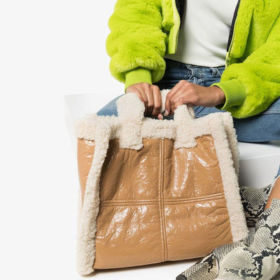 Bolso Tote de Lana Cuadrillé con Costuras Reforzadas - Image 11