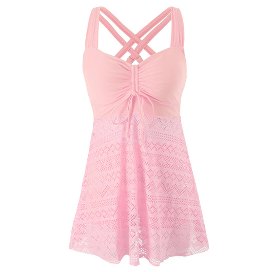 Traje de Baño Enterizo Encaje Liso Versión Coreana - Image 18