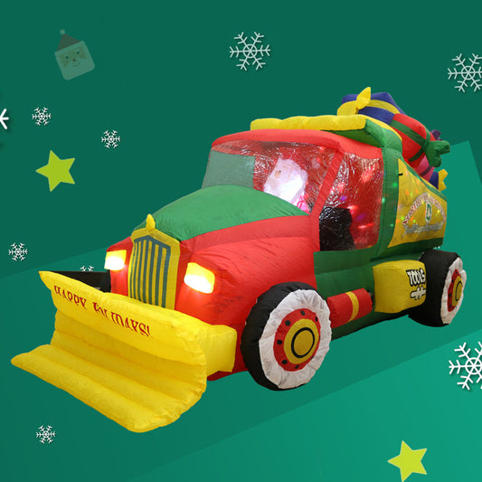 Papá Noel Inflable con Luz LED para Limpieza de Nieve - Decoración Navideña
