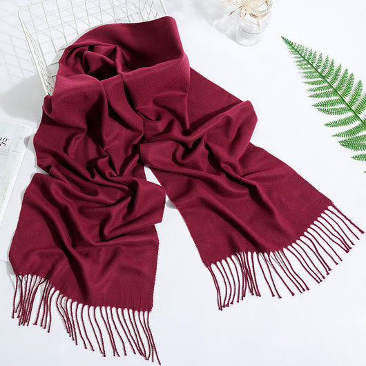 Bufanda Versátil Unisex con Borlas y Colores Sólidos - Image 21