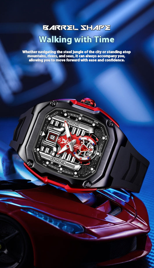 Reloj para Hombre con Fondo Transparente y Diseño Tridimensional - Image 12