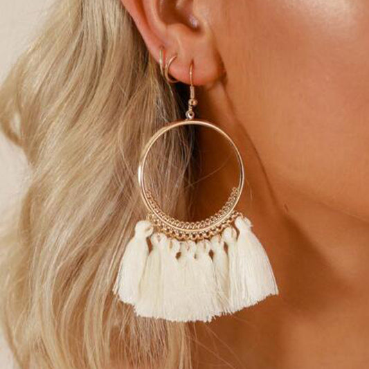 Aretes Colgantes Circulares Elegantes