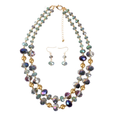 Collar de cristal vintage con capas elegantes y simples - Image 2