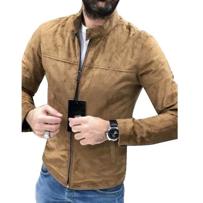 Chaqueta de Ante para Hombre Estilo Europeo y Americano - Image 4