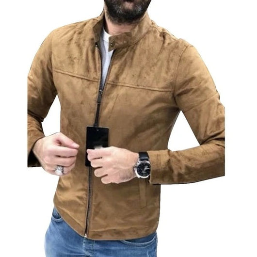 Chaqueta de Ante para Hombre Estilo Europeo y Americano - Image 4