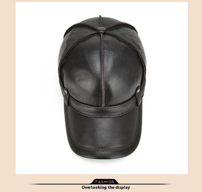 Gorro de Cuero para Hombre con Protección Auditiva - Invierno Acolchado - Image 9