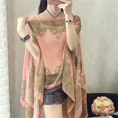 Pañoleta Estampada Multifuncional en Gasa Ligera para Mujer - Image 24