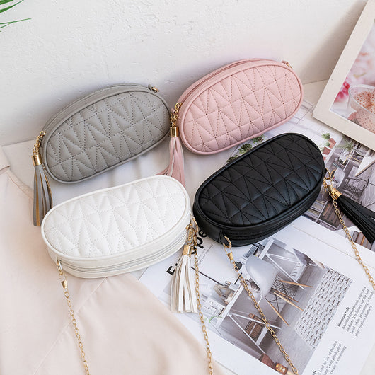 Bolso Bandolera Rombo con Cadena y Borlas - Image 8