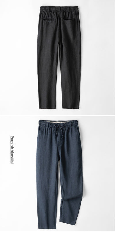 Pantalones de Lino Hombre Talla Grande Cintura Elástica Ajuste Suelto - Image 10