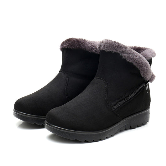 Botas Cortas Cálidas para Mamá con Tacón Bajo y Forro de Terciopelo - Image 5